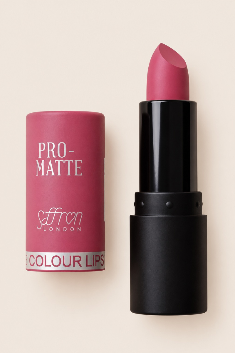 Saffron Pro Matte Deep Pink Lipstick