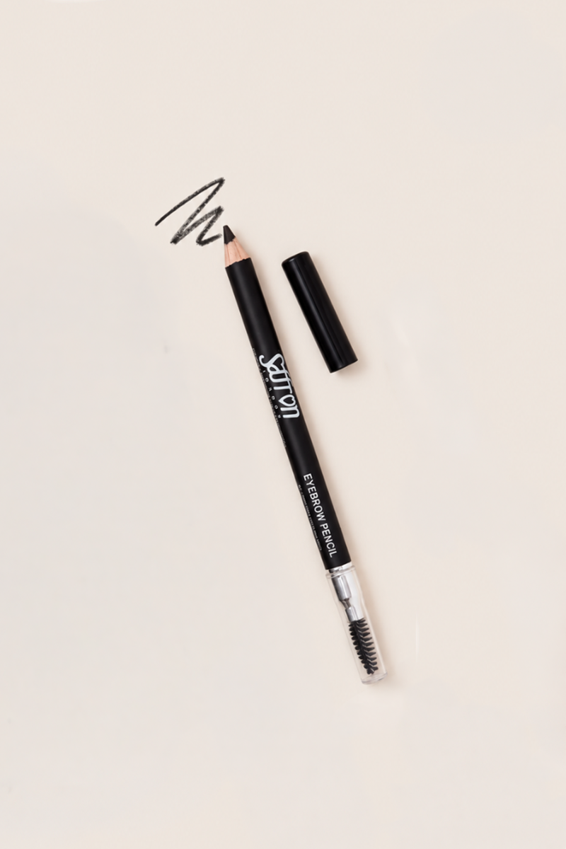 Saffron Black Eyebrow Pencil With Brush