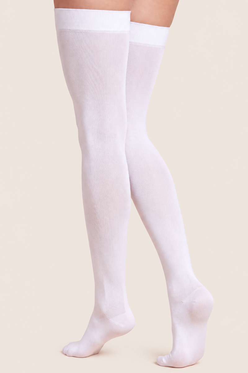 White Thigh High Stockings - Ulla
