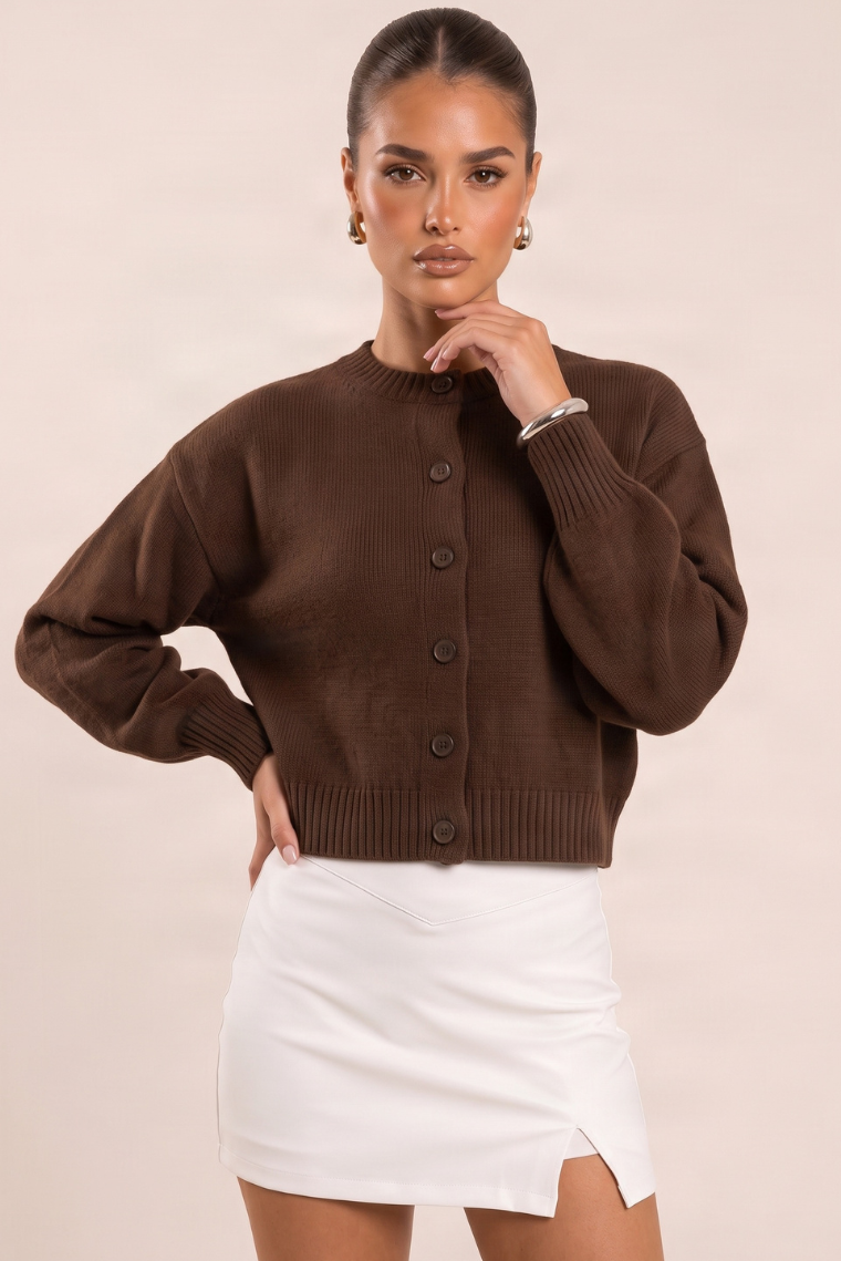 Cream V Waist Side Split Skort - Reeta