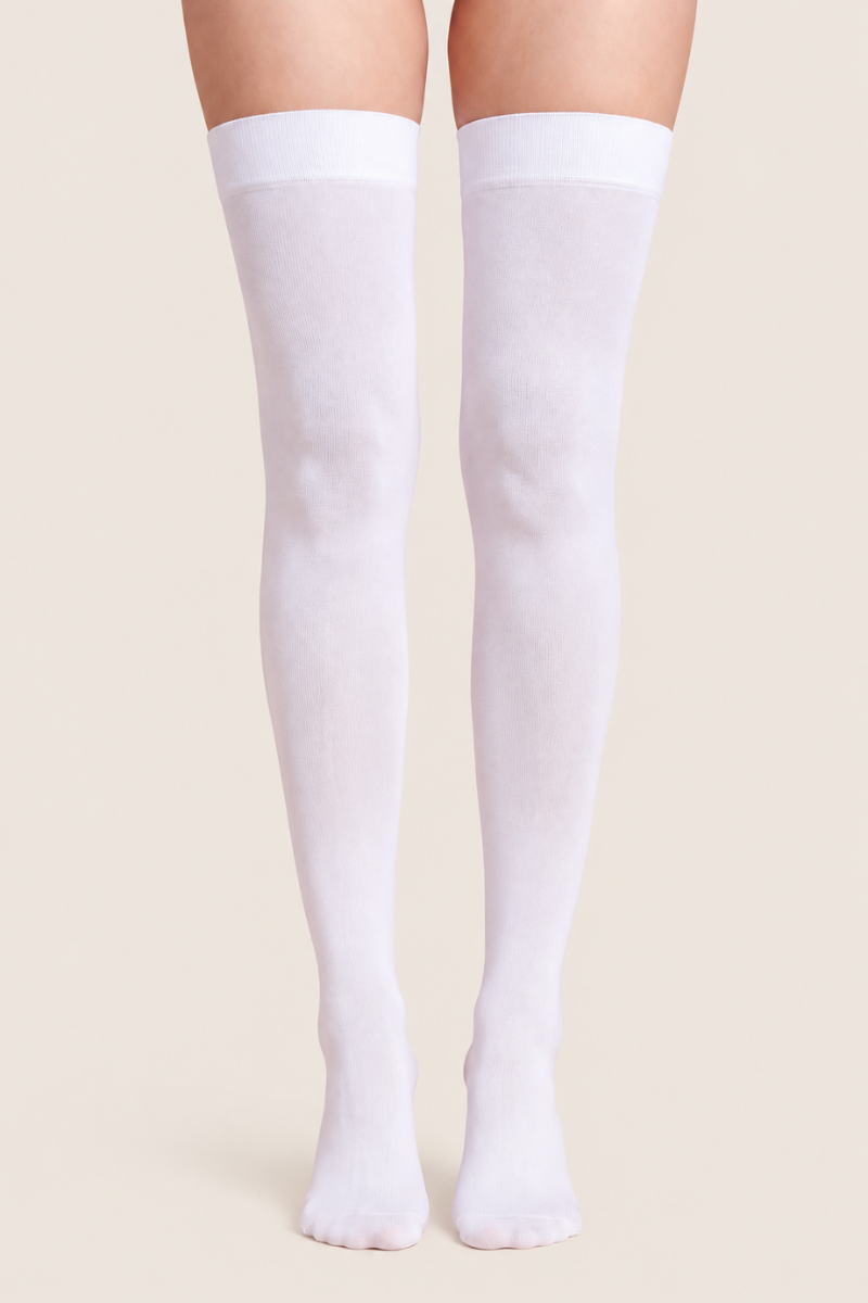 White Thigh High Stockings - Ulla