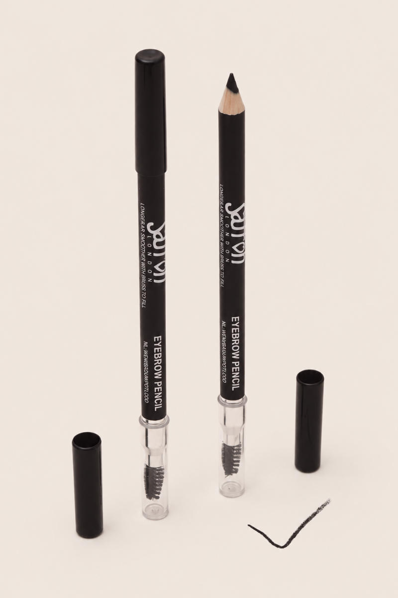 Saffron Black Eyebrow Pencil With Brush