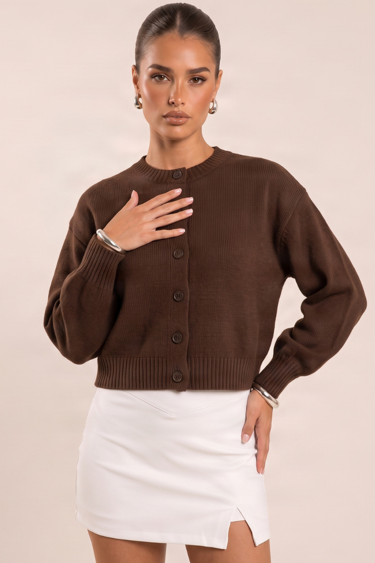 Cream V Waist Side Split Skort - Reeta