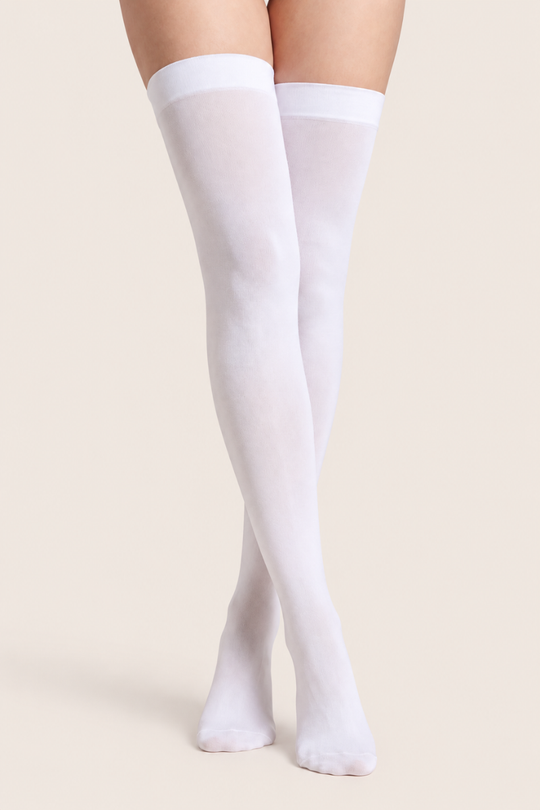 White Thigh High Stockings - Ulla