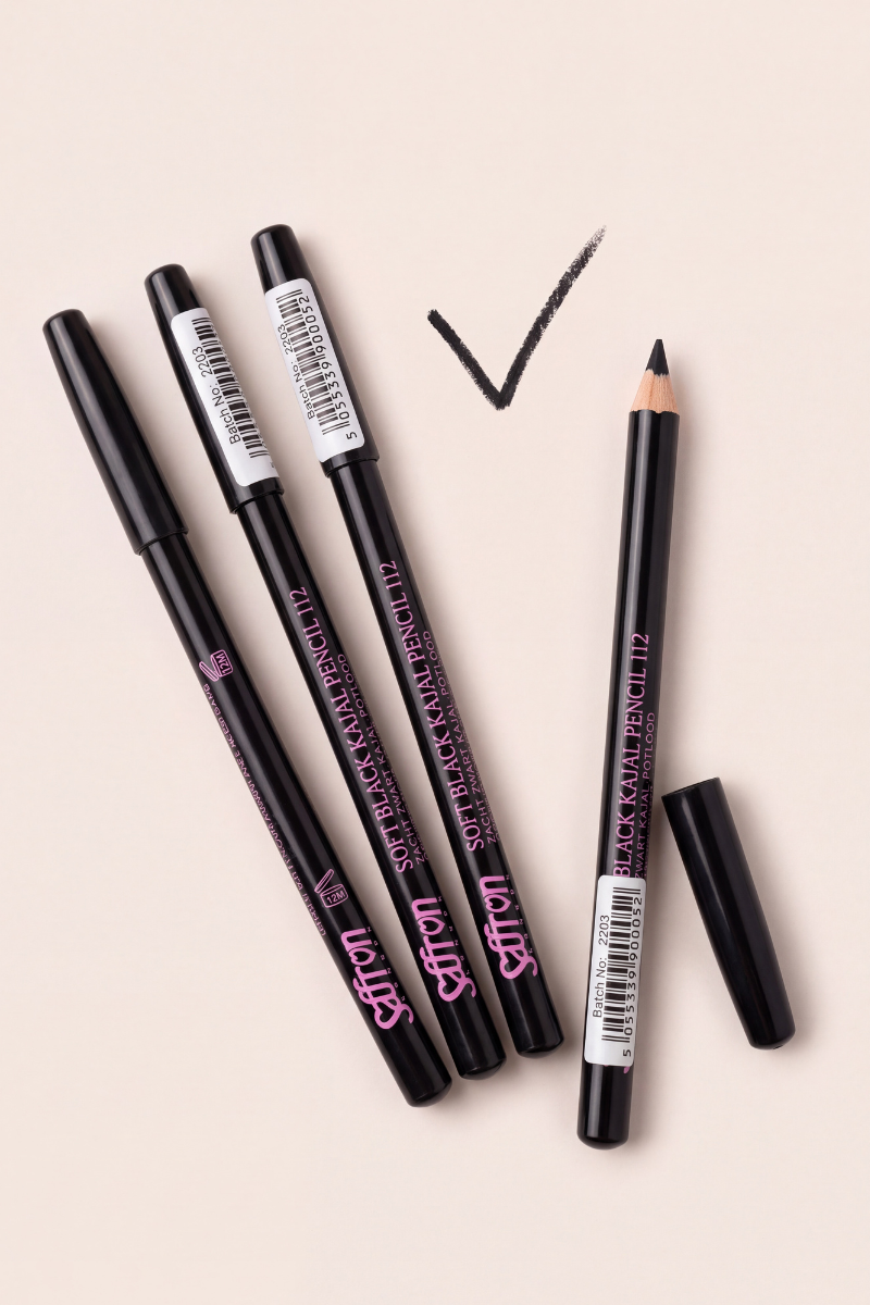 Saffron Soft Black Kajal Eye Pencil