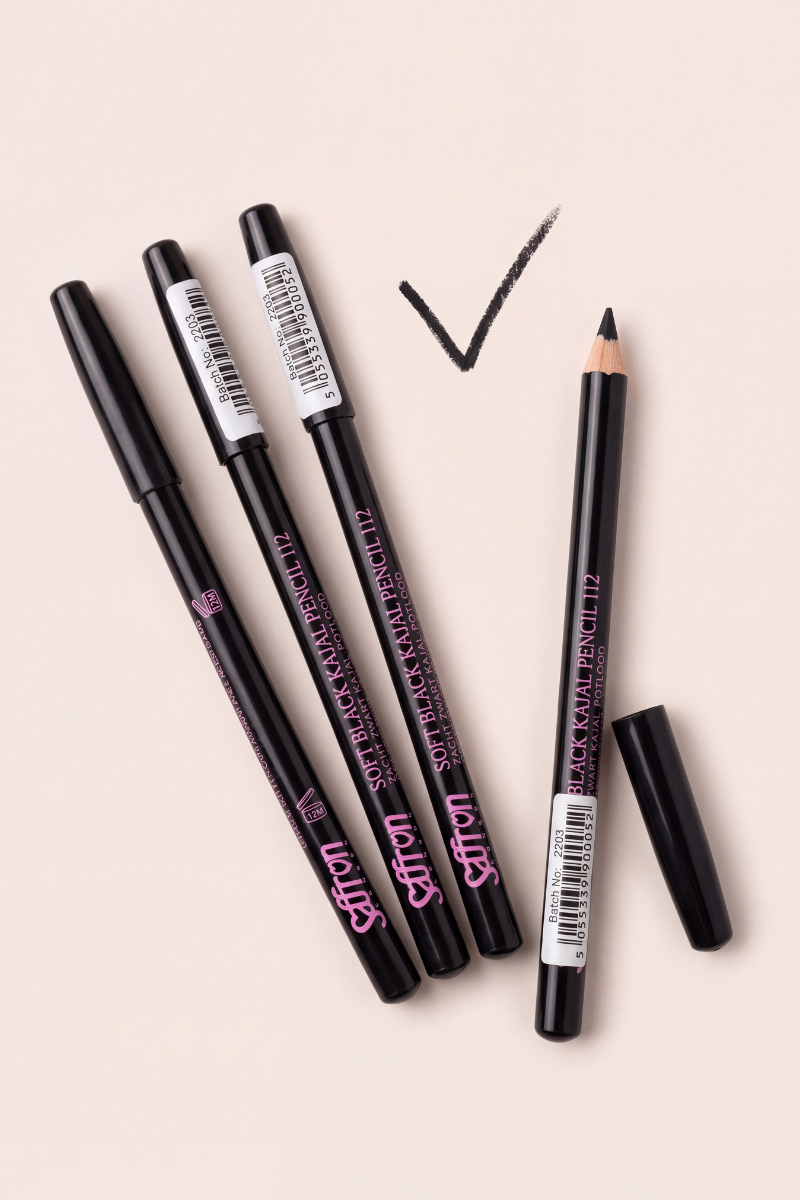 Saffron Soft Black Kajal Eye Pencil