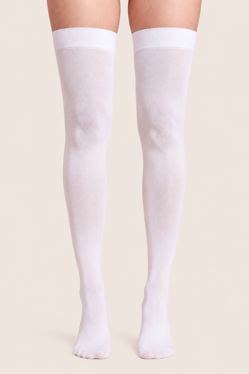 White Thigh High Stockings - Ulla