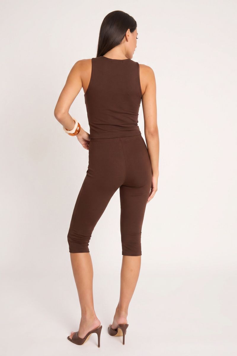 Chocolate Corset Top and Capri Pant Co-ord Set - Kyrah