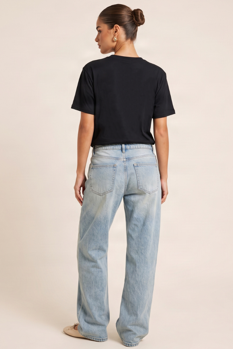 Black Shoulder Pad Oversized T-shirt - Maylee