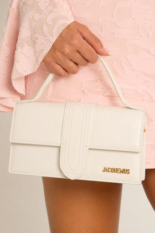White Logo Detail Faux Leather Grab Bag - Jaden
