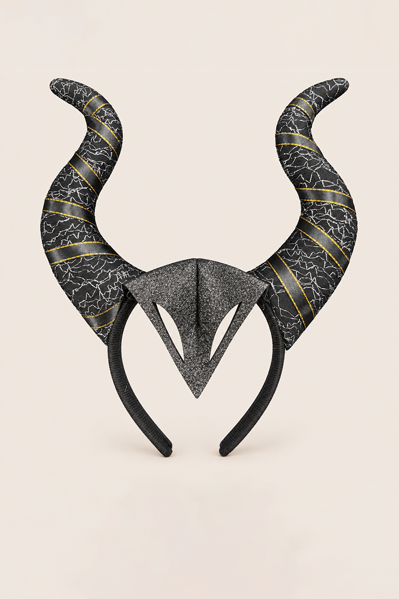 Black and Gold Maleficent Horn Headband - Sienna