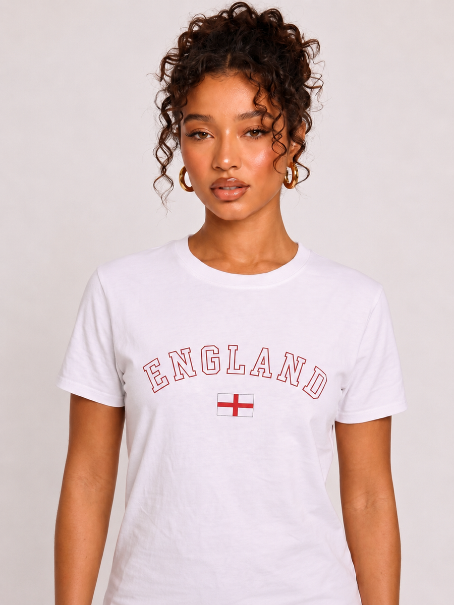 White England Graphic Short Sleeve Oversized T-shirt - Kyan