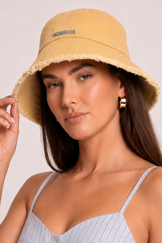 Beige Logo Detail Bucket Hat - Stella