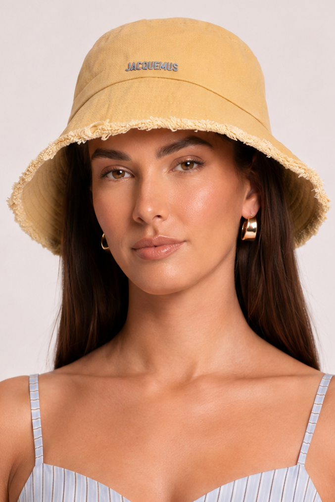 Beige Logo Detail Bucket Hat - Stella