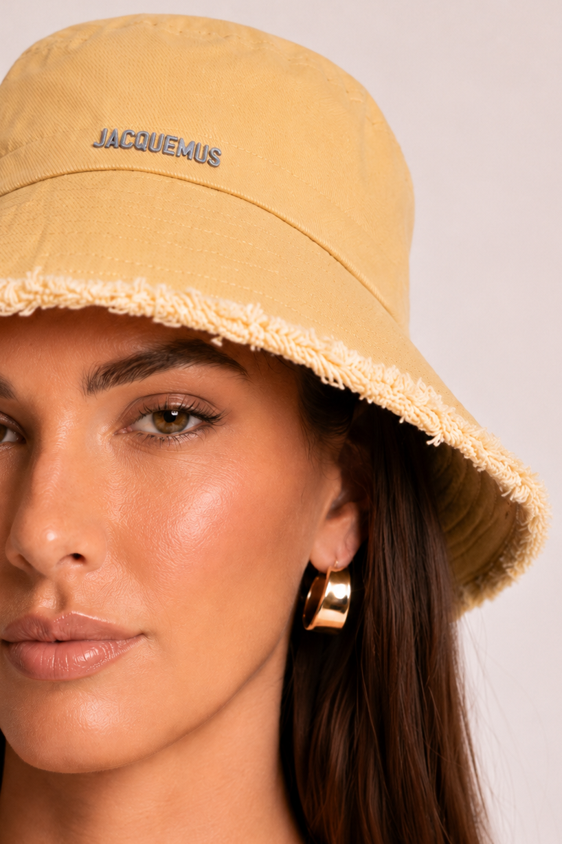 Beige Logo Detail Bucket Hat - Stella