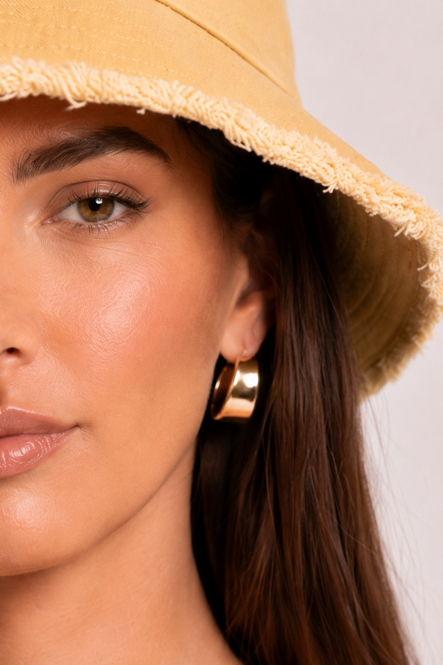 Beige Logo Detail Bucket Hat - Stella