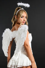 White Halloween Feather Angel Wings - Marla