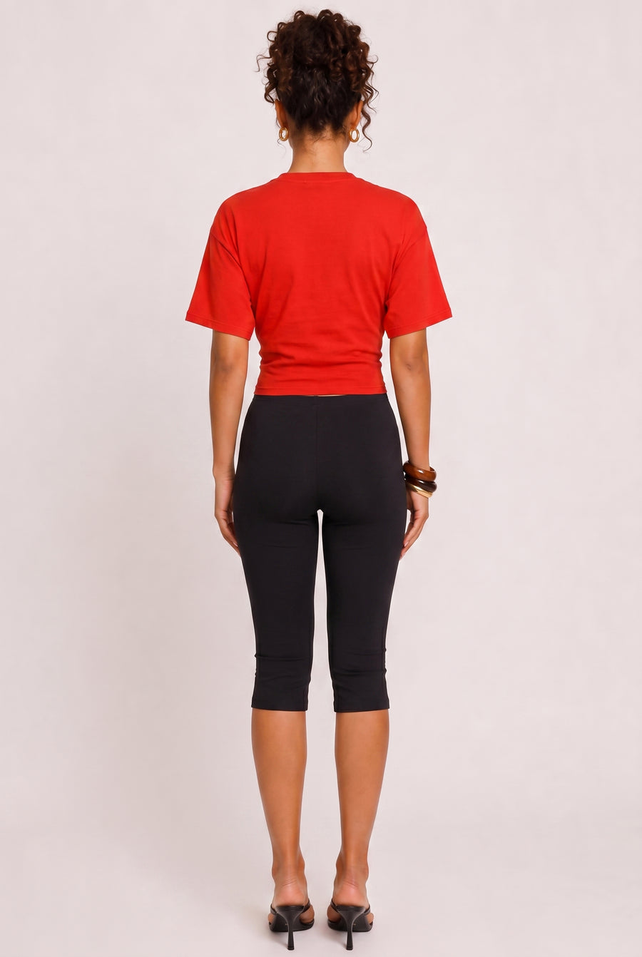 Red England Graphic Short Sleeve Cinched Waist T-Shirt - Margot