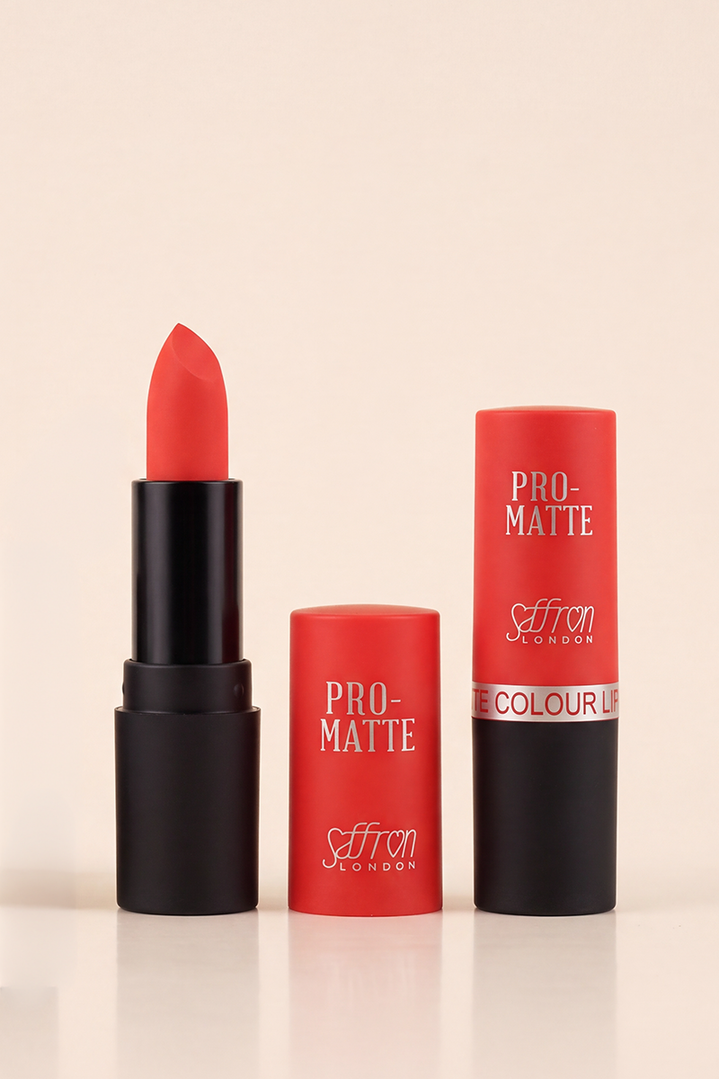 Saffron Pro Matte Coral Red Lipstick