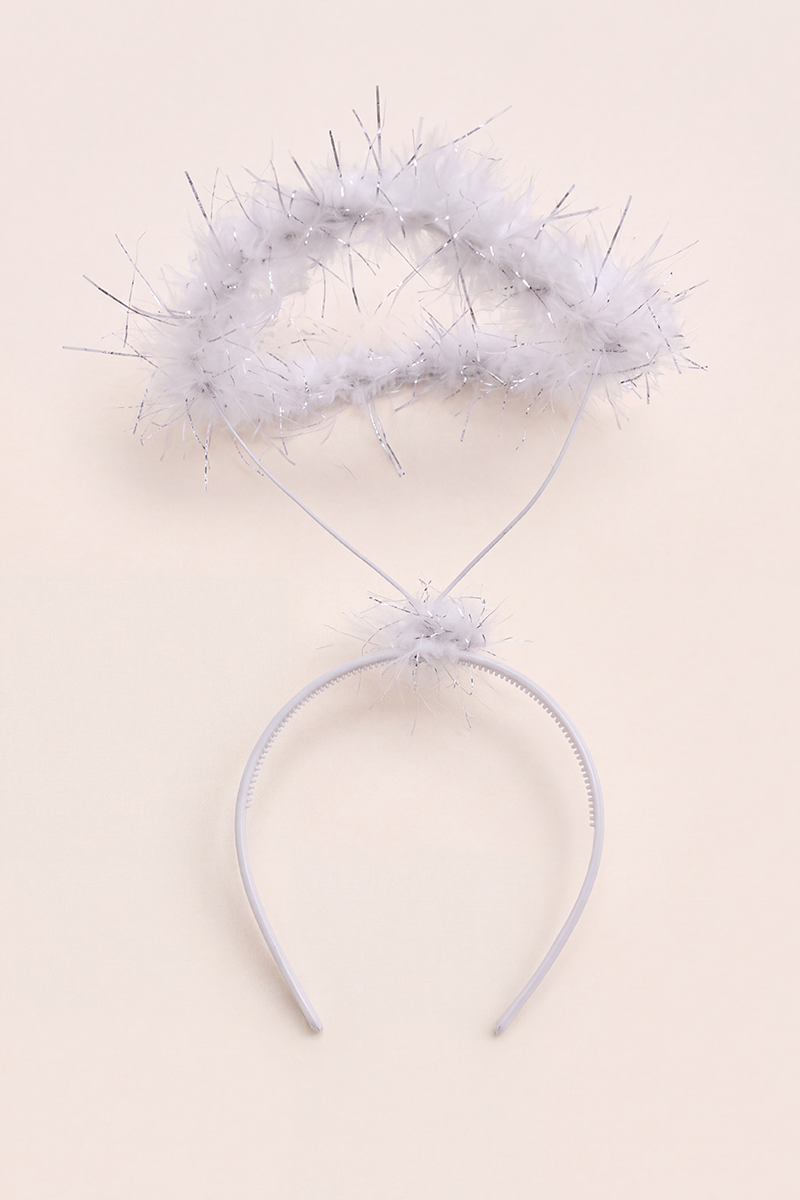 White Halloween Feather Angel Wings and Halo Set - Minka