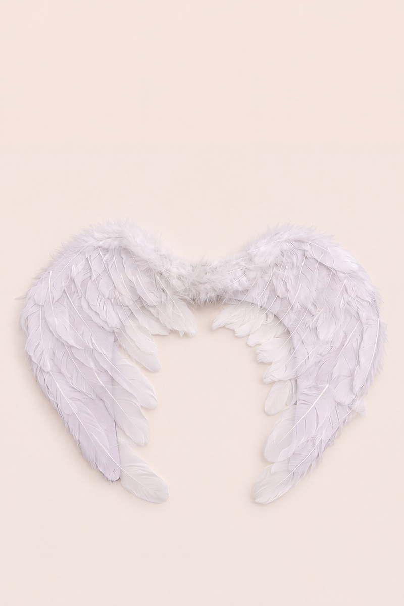 White Halloween Feather Angel Wings and Halo Set - Minka