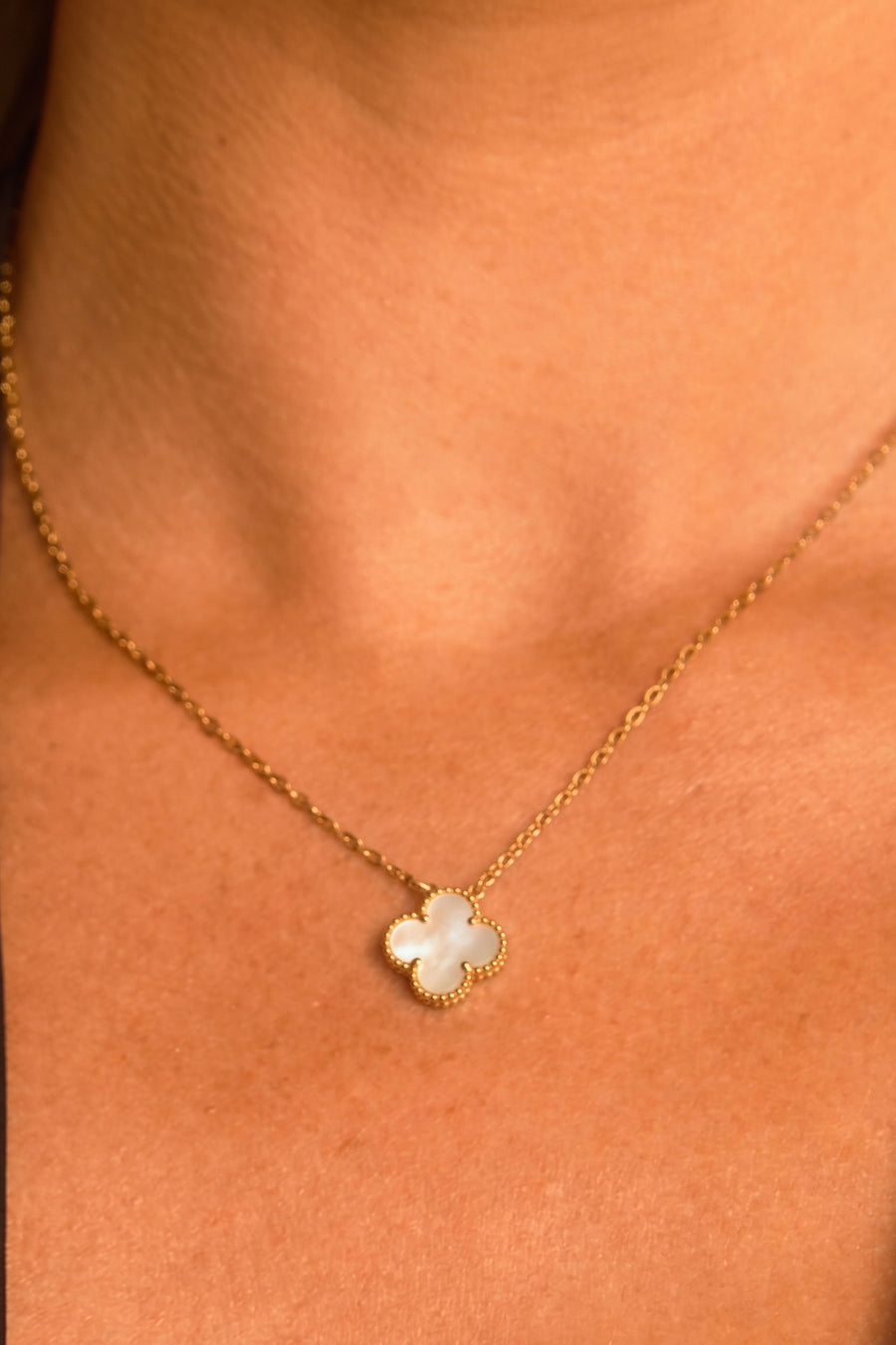White Clover Charm Necklace - Patricia