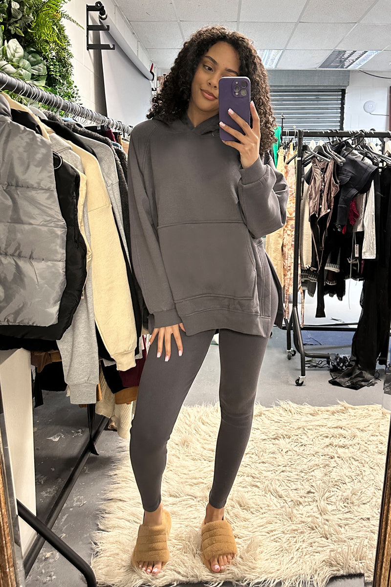 Lilac White Stripe Cropped Hoodie and Shorts Loungewear Co-ord - Dariella main image 1