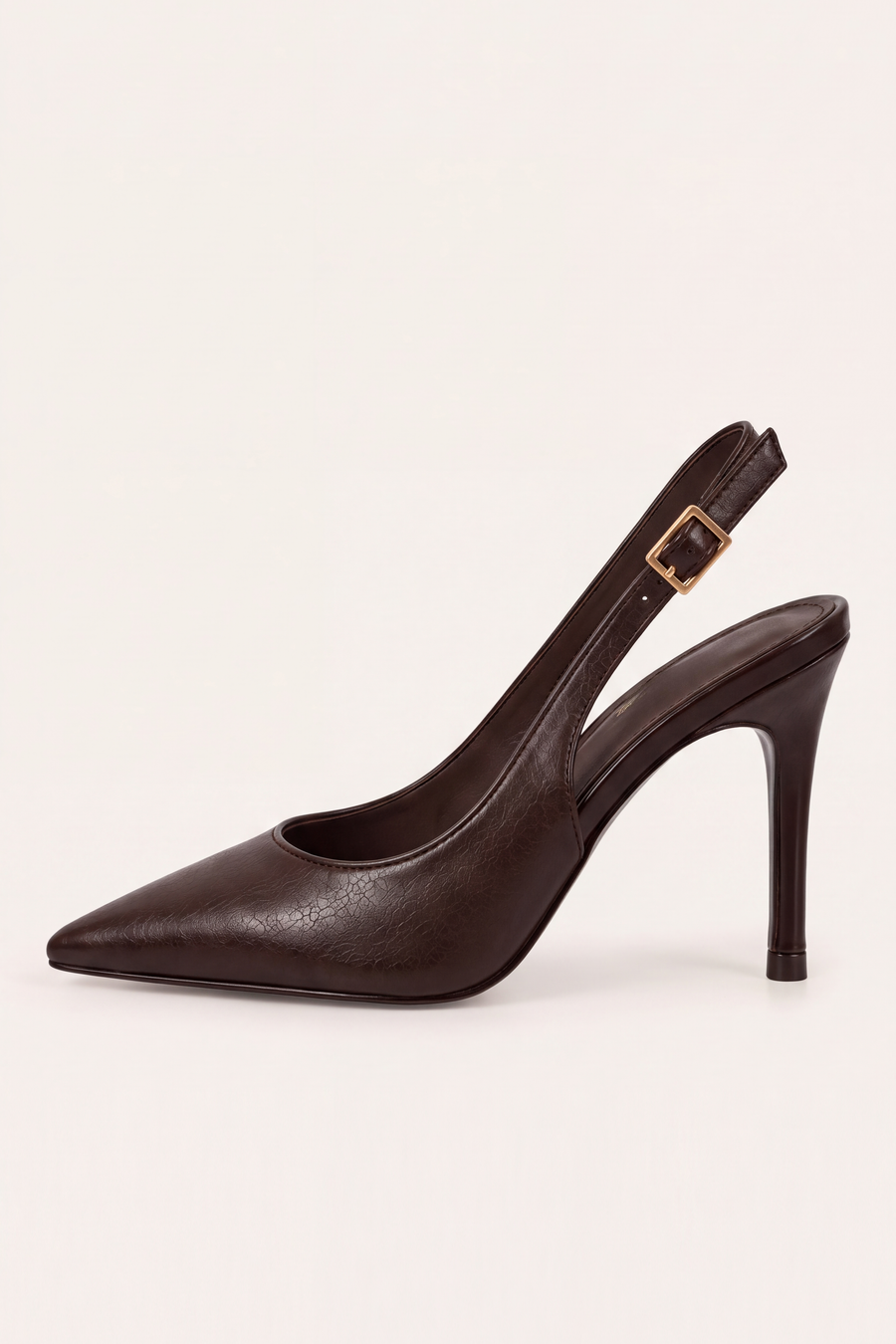Brown Slingback Pointed Court Heels - Chloe
