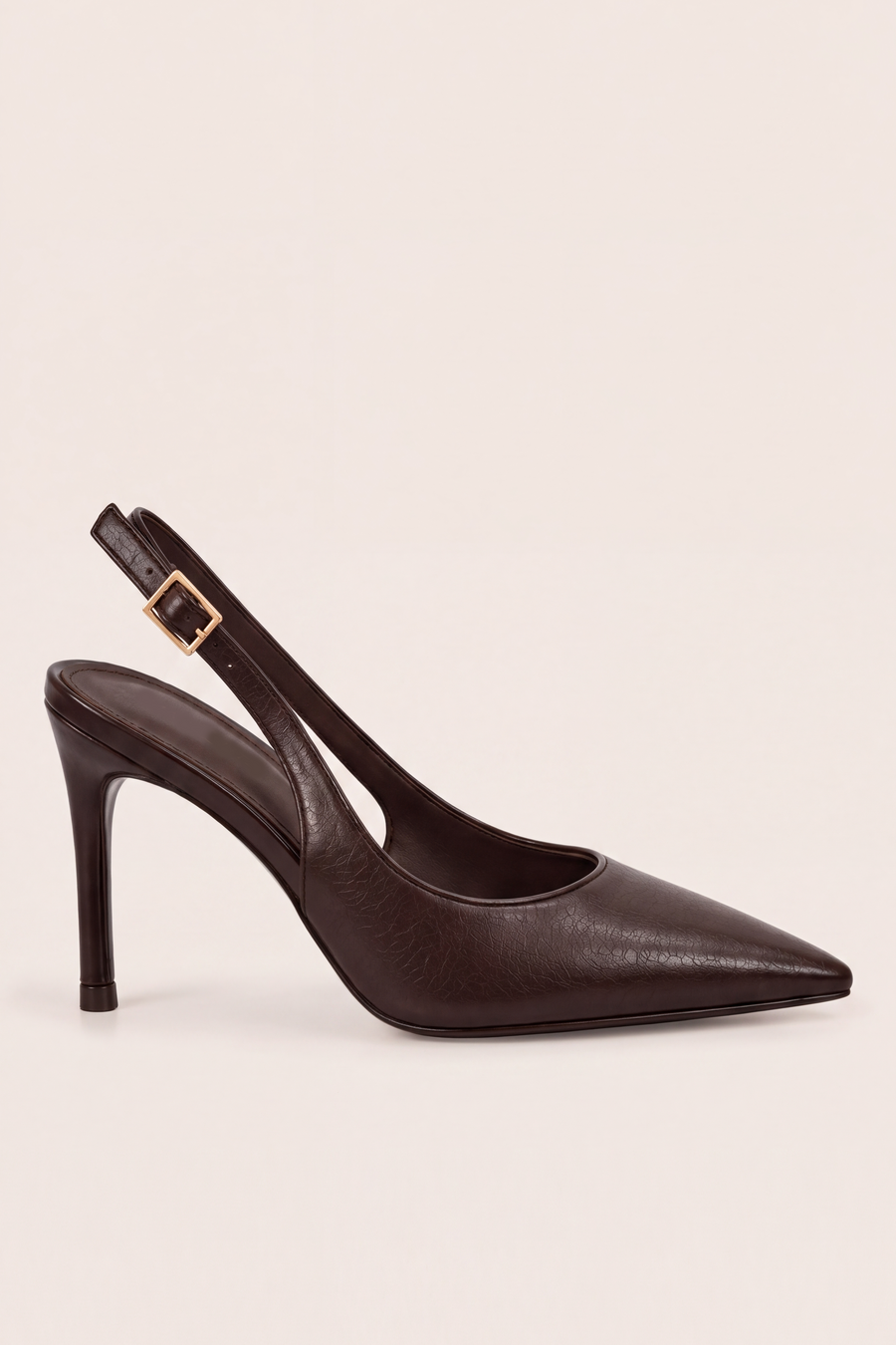 Brown Slingback Pointed Court Heels - Chloe