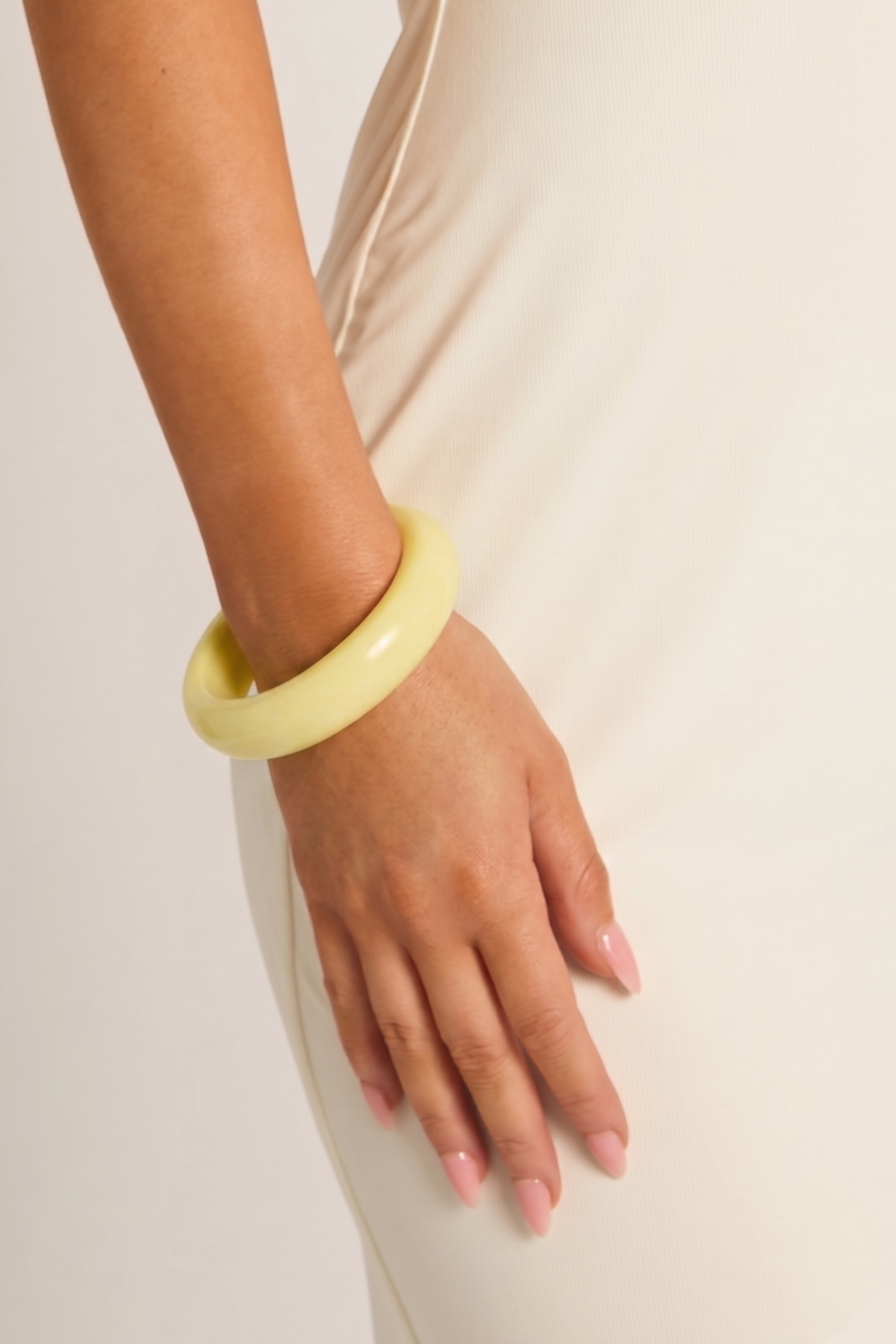 Yellow Chunky Bangle Bracelet - Elly