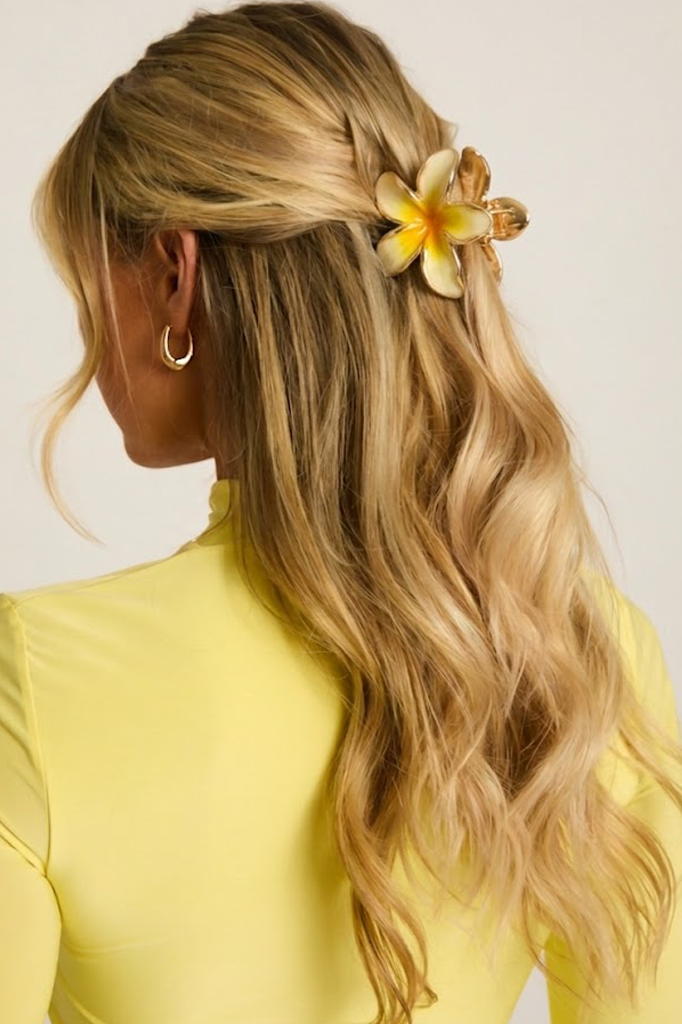 Yellow Flower Hair Claw Clip - Rachel