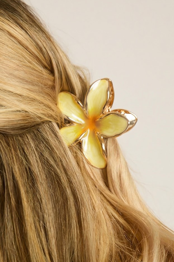 Yellow Flower Hair Claw Clip - Rachel