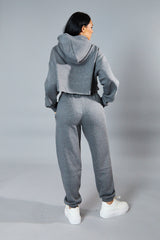 Dark Grey Cropped Oversized Hoodie and Joggers Co-ord - Karenza