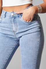 Light Blue High Waist Skinny Jeans - Nixi