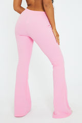 Light Pink Front Seam Flare Tailored Trousers - Celia