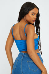 Blue Knot Cut Out Crop Top - Paris