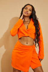 Orange Tailored Cropped Blazer - Pia