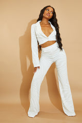 Stone Wave Print Cropped Blazer - Alice