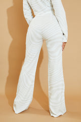 Stone Wave Print Wide Leg Trousers - Sierra