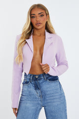 Lilac Cropped Tailored Blazer - Ira