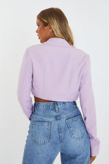 Lilac Cropped Tailored Blazer - Ira