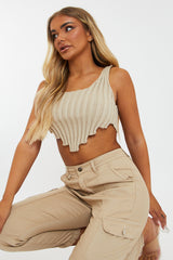 Stone Distressed Knit Crop Top - Dani
