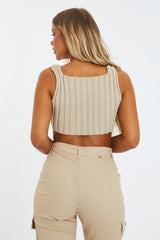 Stone Distressed Knit Crop Top - Dani