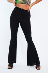 Black Slinky Bandeau Flared Trouser Co-ord - Isola – Rebellious Fashion