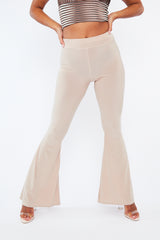 Stone Flared Slinky Trousers - Teena