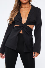 Black Cut Out Blazer - Charli