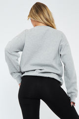 Grey Oversized Los Angeles Sweatshirt - Lyde