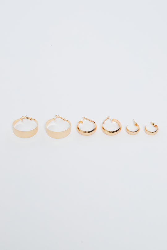 Gold Multi Style Hoop Pack - Pia