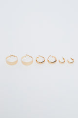 Gold Multi Style Hoop Pack - Pia