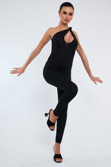 Black Knot Strap Slinky Jumpsuit - Imani